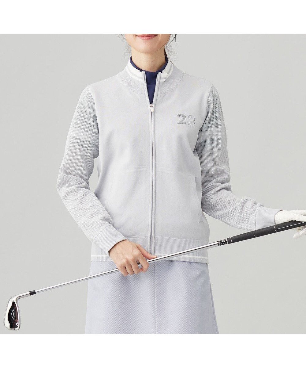 【23区 ゴルフ/NIJYUSANKU GOLF】の【WOMEN】【ウォッシャブル】フルジップニットブルゾン 人気、トレンドファッション・服の通販 founy(ファニー) 　ファッション　Fashion　レディースファッション　Fashion for Women　アウター　Coat / Outerwear Collection　ブルゾンジャケット・スポーティアウター　Blouson Jackets　トップス・カットソー　Cut & Sew Tops　ニット　Knit Tops & Sweaters　おすすめ　Recommended / Our Picks　インナー　Innerwear　ウォッシャブル　Machine Washable　ゴルフ　Golf　シンプル　Simple, Minimal　セーター　Sweater, Knitwear　フロント　Front, Front Design　ブルゾン　Blouson, Bomber Jacket　メッシュ　Mesh, Net Fabric　A/W・秋冬　Autumn/Winter　軽量　Lightweight, Ultra Light　 other-1|ID: prp329100004548135 ipo3291000000033429832