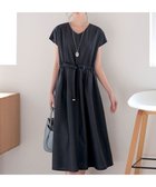 【ティアクラッセ/Tiaclasse】の【洗える】麻調前開きフレンチワンピース ネイビー|ID: prp329100004548149 ipo3291000000032141455