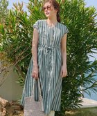 【ティアクラッセ/Tiaclasse】の【洗える】麻調前開きフレンチワンピース グリーンストライプ|ID: prp329100004548149 ipo3291000000032141456