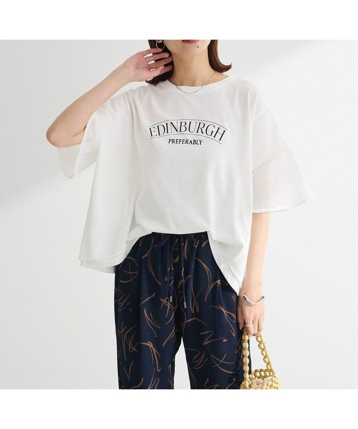 【グリーンパークス/Green Parks】の袖メッシュドッキングロゴプルオーバー インテリア・キッズ・メンズ・レディースファッション・服の通販 founy(ファニー) https://founy.com/ ファッション Fashion レディースファッション Fashion for Women トップス・カットソー Cut & Sew Tops シャツ・ブラウス・オフィスカジュアル Elegant Blouses & Button-Ups ロングTシャツ・Tシャツ Longline T-Shirts & Tees カジュアルプルオーバー・ニットトップス Pullovers & Knit Tops / Casual Pullovers カットソー・ベーシックTシャツ Cut-and-Sewn Tops / Stretch Tees & Basics おすすめ Recommended / Our Picks カットソー Cut and Sewn Top コンパクト Compact, Small Size ドッキング Docking, Mixed Material ボトム Bottoms, Lower Wear ポケット Pocket, Pocket Detail メッシュ Mesh, Net Fabric 夏 Summer 春 Spring S/S・春夏 SS, Spring/Summer, Warm Season |ID: prp329100004548182 ipo3291000000032334083
