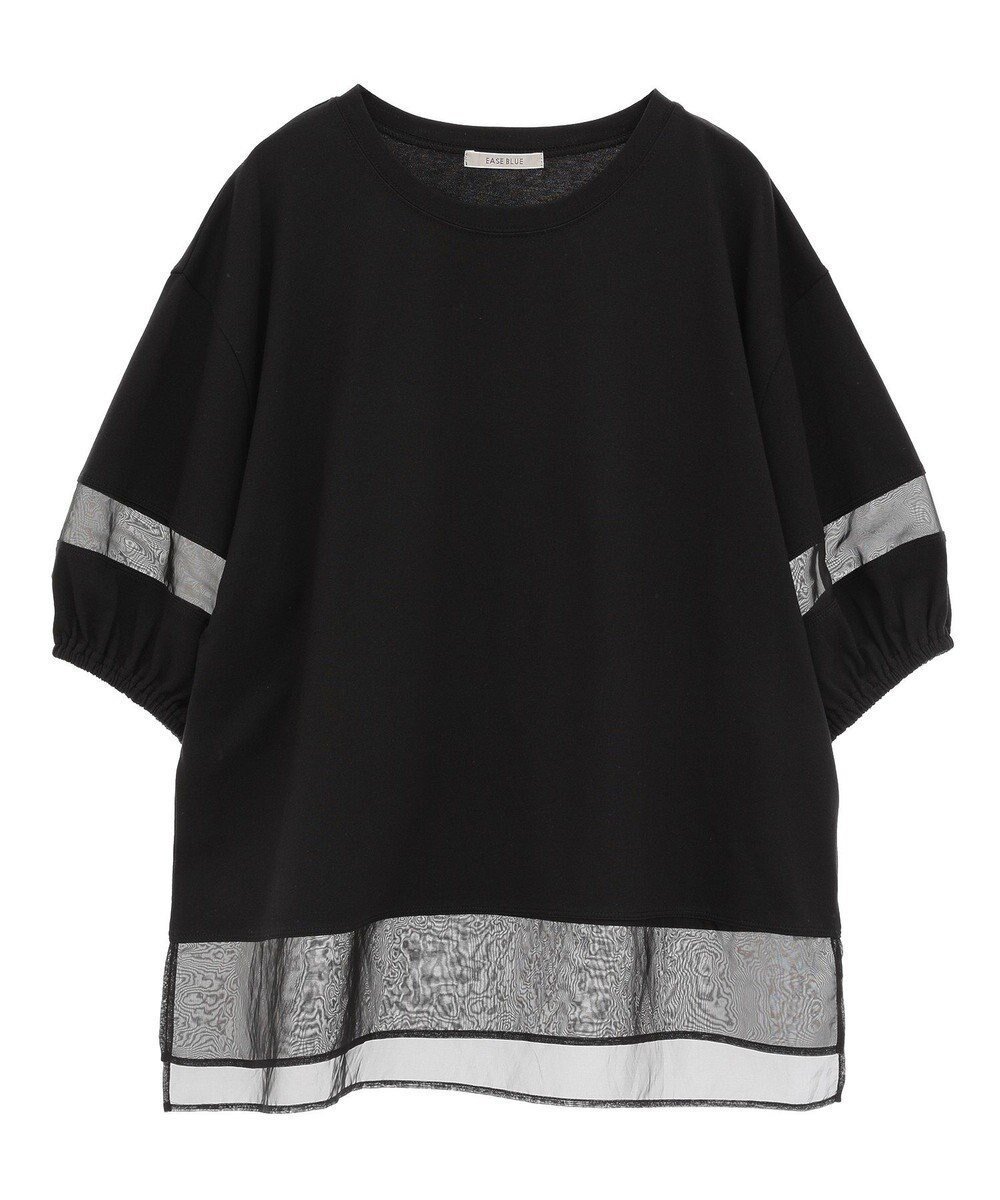 【グリーンパークス/Green Parks】のシアードッキングプルオーバー インテリア・キッズ・メンズ・レディースファッション・服の通販 founy(ファニー) 　ファッション　Fashion　レディースファッション　Fashion for Women　トップス・カットソー　Cut & Sew Tops　シャツ・ブラウス・オフィスカジュアル　Elegant Blouses & Button-Ups　ロングTシャツ・Tシャツ　Longline T-Shirts & Tees　カジュアルプルオーバー・ニットトップス　Pullovers & Knit Tops / Casual Pullovers　カットソー・ベーシックTシャツ　Cut-and-Sewn Tops / Stretch Tees & Basics　おすすめ　Recommended / Our Picks　カットソー　Cut and Sewn Top　シアー　Sheer, See-Through　スリット　Slit, Slit Detail　ドッキング　Docking, Mixed Material　フェミニン　Feminine, Girly　ボトム　Bottoms, Lower Wear　ポケット　Pocket, Pocket Detail　夏　Summer　春　Spring　S/S・春夏　SS, Spring/Summer, Warm Season　Black|ID: prp329100004548191 ipo3291000000032390291
