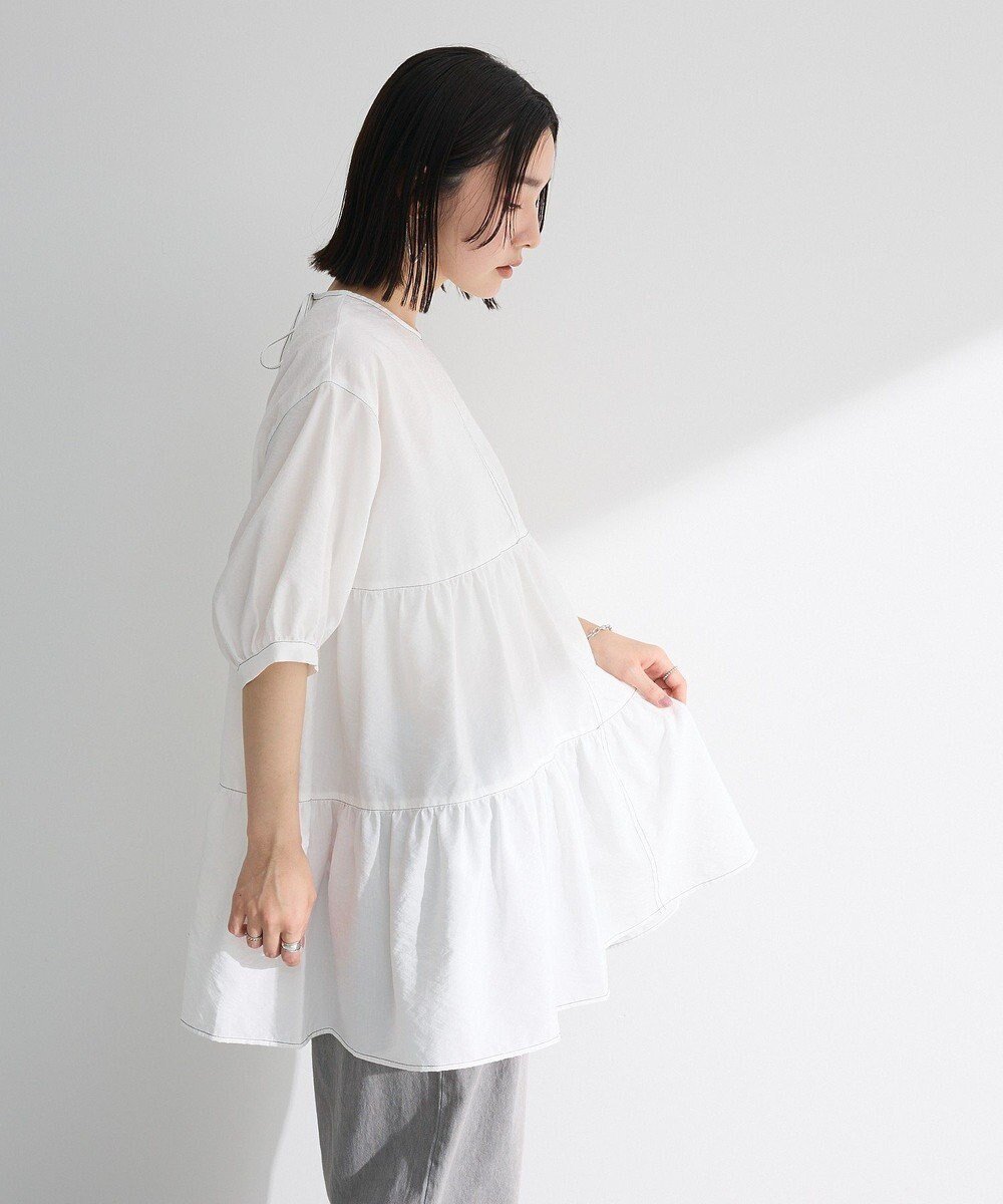 【グリーンパークス/Green Parks】の・ELENCARE DUE ティアードチュニック 人気、トレンドファッション・服の通販 founy(ファニー) 　ファッション　Fashion　レディースファッション　Ladies' Fashion Online　ワンピース　Dress　チュニック　Tunic　おすすめ　Recommend　チュニック　Tunic　フェミニン　Feminine　ポケット　Pocket　リボン　Ribbon　再入荷　Restock/Back In Stock/Re Arrival　夏　Summer　春　Spring　S/S・春夏　Ss・Spring/Summer　 other-1|ID: prp329100004548212 ipo3291000000032141832