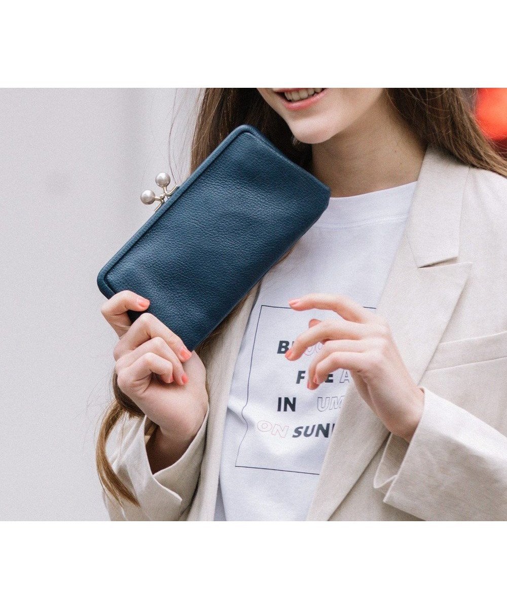 【アンビリオン/UNBILLION】のperche アクリル玉がま口長財布 インテリア・キッズ・メンズ・レディースファッション・服の通販 founy(ファニー) 　ファッション　Fashion　レディースファッション　Fashion for Women　ミニ財布・二つ折り財布　Wallets & Card Cases　アクリル　Acrylic Material　財布　Wallet, Purse　ネイビー|ID: prp329100004548602 ipo3291000000033476528