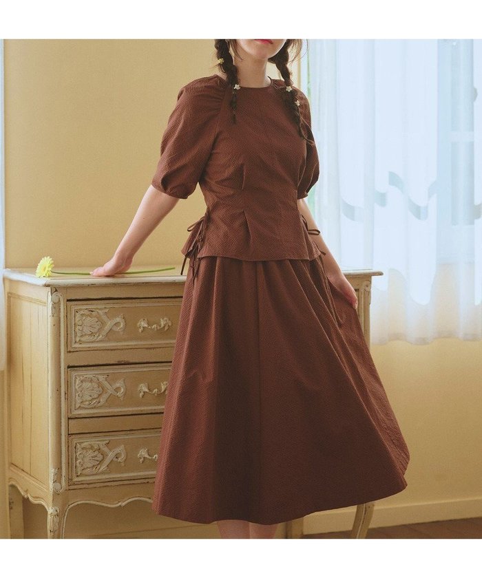 【フェルゥ/Feroux】の【洗える】サッカーセットアップ インテリア・キッズ・メンズ・レディースファッション・服の通販 founy(ファニー) https://founy.com/ ファッション Fashion レディースファッション Fashion for Women ワンピース Dresses ギャザー Gathered, Ruffled サッカー Seersucker, Summer Fabric セットアップ Set-Up, Coordinated Outfit デニム Denim, Jeans Material フィット Fit, Slim Fit リボン Ribbon, Bow 夏 Summer 春 Spring S/S・春夏 SS, Spring/Summer, Warm Season 洗える Machine Washable |ID: prp329100004548635 ipo3291000000033430358