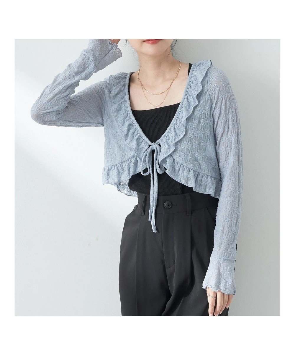 【アースミュージックアンドエコロジー/earth music&ecology】のフリルレースカーディガン 人気、トレンドファッション・服の通販 founy(ファニー) 　ファッション　Fashion　レディースファッション　Fashion for Women　トップス・カットソー　Cut & Sew Tops　カーディガン・羽織り　Layered Style Cardigans　おすすめ　Recommended / Our Picks　カーディガン　Cardigan, Knitwear　コンパクト　Compact, Small Size　フリル　Frill, Ruffle　ポケット　Pocket, Pocket Detail　リボン　Ribbon, Bow　レース　Lace, Lace Fabric　夏　Summer　春　Spring　S/S・春夏　SS, Spring/Summer, Warm Season　 other-1|ID: prp329100004548661 ipo3291000000034252731
