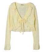 【アースミュージックアンドエコロジー/earth music&ecology】のフリルレースカーディガン Yellow|ID: prp329100004548661 ipo3291000000034252736