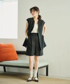 【ハッシュニュアンス/#Newans】の〈水野佐彩さんコラボ〉ストレートシルエットハーフパンツ ブラック|ID: prp329100004548680 ipo3291000000032491570