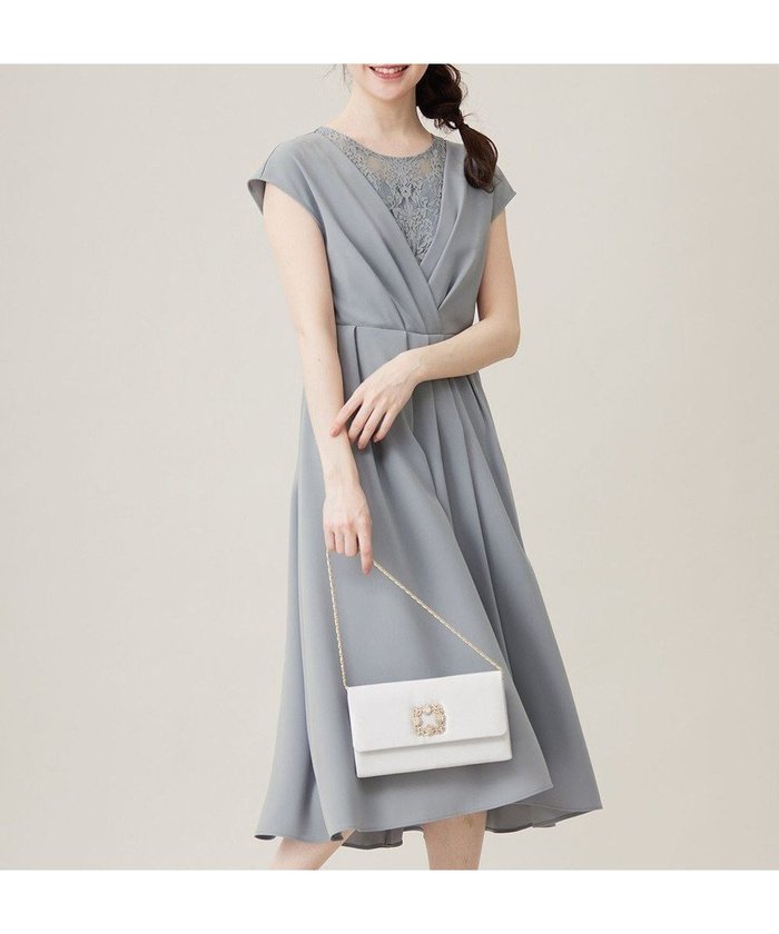 【エニィ スィス/any SiS】の【Lily Calin】カシュクールタック ドレス インテリア・キッズ・メンズ・レディースファッション・服の通販 founy(ファニー) https://founy.com/ ファッション Fashion レディースファッション Fashion for Women ワンピース Dresses フォーマル・パーティードレス・結婚式用ドレス Elegant & Casual Dresses スリーブ Sleeve, Long Sleeve / Short Sleeve ダブル Double, Double-Breasted ドレス Dress, One-Piece フィット Fit, Slim Fit フレア Flare, Flared フレンチ French, French Style フロント Front, Front Design レース Lace, Lace Fabric エレガント 上品 Elegant 夏 Summer 春 Spring S/S・春夏 SS, Spring/Summer, Warm Season |ID: prp329100004548745 ipo3291000000032708713
