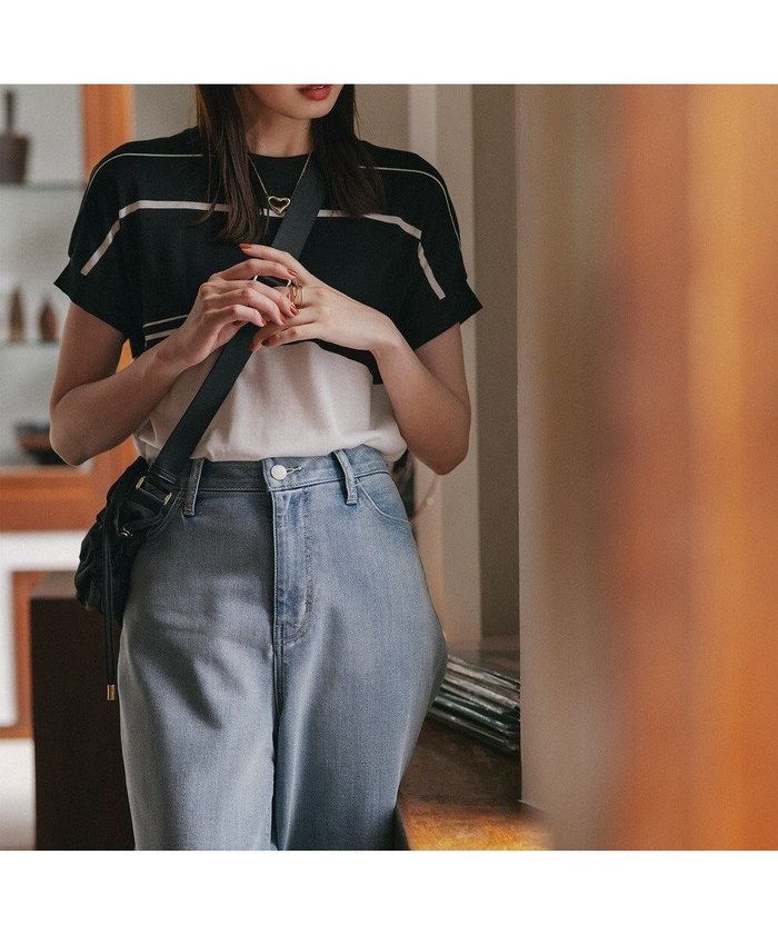 【自由区/JIYU-KU】の【WEB限定・洗える】ニットソーボーダー トップス インテリア・キッズ・メンズ・レディースファッション・服の通販 founy(ファニー) https://founy.com/ ファッション Fashion レディースファッション Fashion for Women トップス・カットソー Cut & Sew Tops ニット Knit Tops & Sweaters カットソー Cut and Sewn Top セーター Sweater, Knitwear ボーダー Border, Stripe エレガント 上品 Elegant 夏 Summer 春 Spring S/S・春夏 SS, Spring/Summer, Warm Season 洗える Machine Washable |ID: prp329100004548770 ipo3291000000034556350