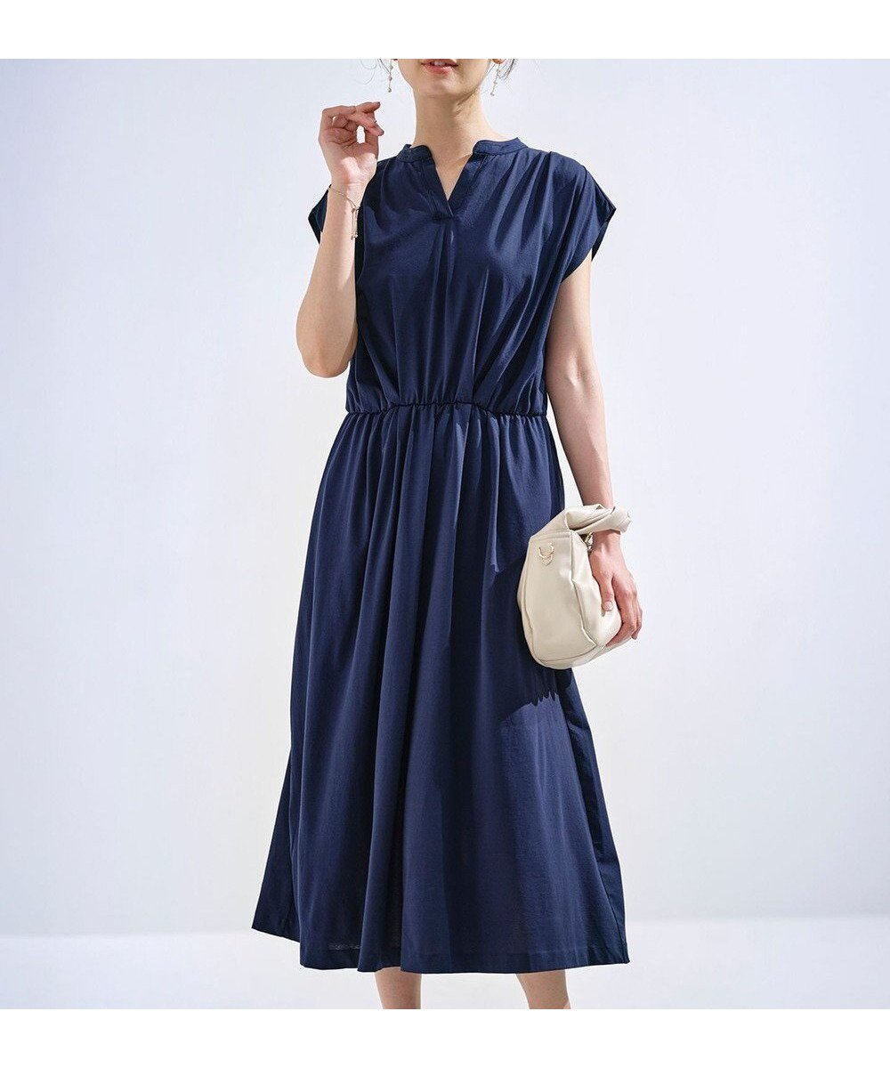 【組曲/KUMIKYOKU】の【洗える・WEB限定】プレーティング天竺 ドレープワンピース インテリア・キッズ・メンズ・レディースファッション・服の通販 founy(ファニー) 　ファッション　Fashion　レディースファッション　Fashion for Women　ワンピース　Dresses　春　Spring　洗える　Machine Washable　スキッパー　Skipper, Open Collar　フィット　Fit, Slim Fit　S/S・春夏　SS, Spring/Summer, Warm Season　夏　Summer　エレガント 上品　Elegant　ビジネス 仕事 通勤　Business / Work / Commuting　ネイビー系|ID: prp329100004548795 ipo3291000000033686828