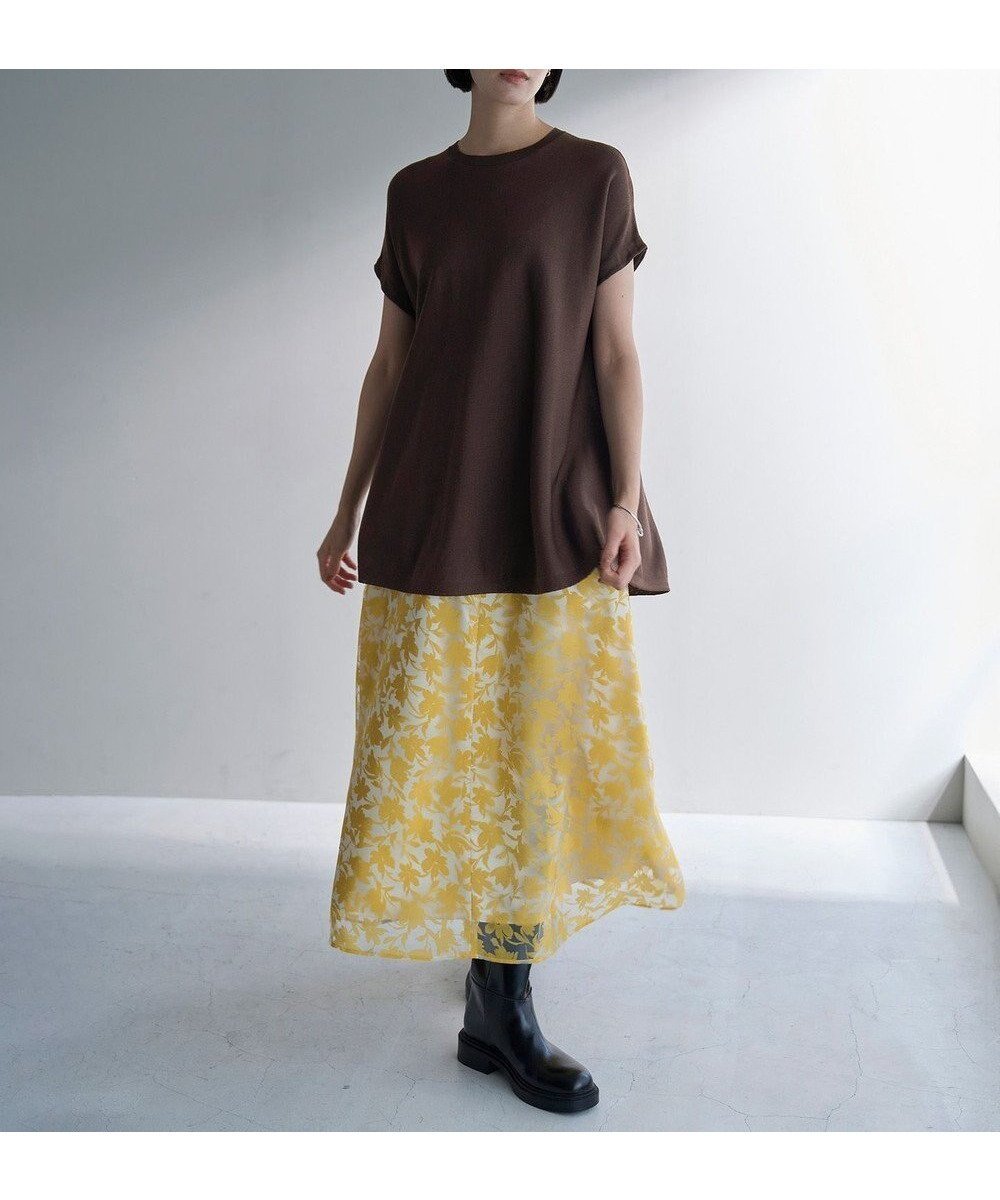 【アンフィーロ 自由区/UNFILO】のフラワーオパールスカート インテリア・キッズ・メンズ・レディースファッション・服の通販 founy(ファニー) 　ファッション　Fashion　レディースファッション　Fashion for Women　スカート　Skirts　ウォッシャブル　Machine Washable　ベロア　Velour, Soft Velvet　A/W・秋冬　Autumn/Winter　イエロー|ID: prp329100004548889 ipo3291000000035429383