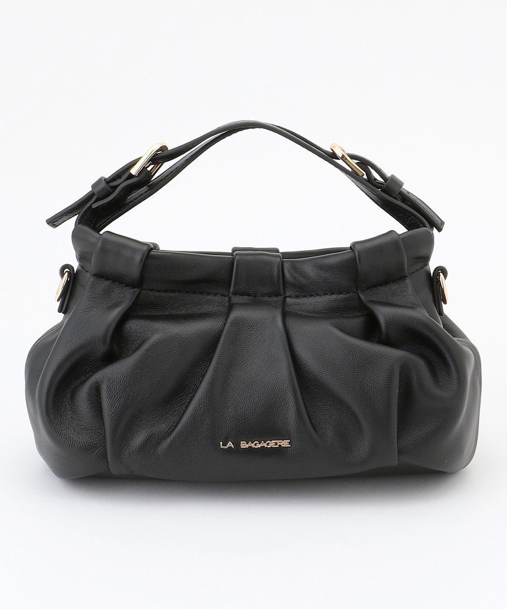 【ラ バガジェリー/LA BAGAGERIE】のシープレザー ギャザーミニマムバッグ インテリア・キッズ・メンズ・レディースファッション・服の通販 founy(ファニー) ファッション Fashion レディースファッション Fashion for Women バッグ Bags なめらか Smooth, Silky Texture ギャザー Gathered, Ruffled スマート Smart, Elegant ポケット Pocket, Pocket Detail ブラック|ID: prp329100004548972 ipo3291000000033667739
