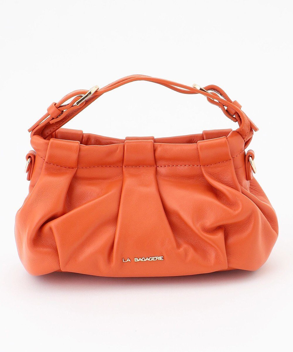 【ラ バガジェリー/LA BAGAGERIE】のシープレザー ギャザーミニマムバッグ インテリア・キッズ・メンズ・レディースファッション・服の通販 founy(ファニー) ファッション Fashion レディースファッション Fashion for Women バッグ Bags なめらか Smooth, Silky Texture ギャザー Gathered, Ruffled スマート Smart, Elegant ポケット Pocket, Pocket Detail オレンジ|ID: prp329100004548972 ipo3291000000033667751