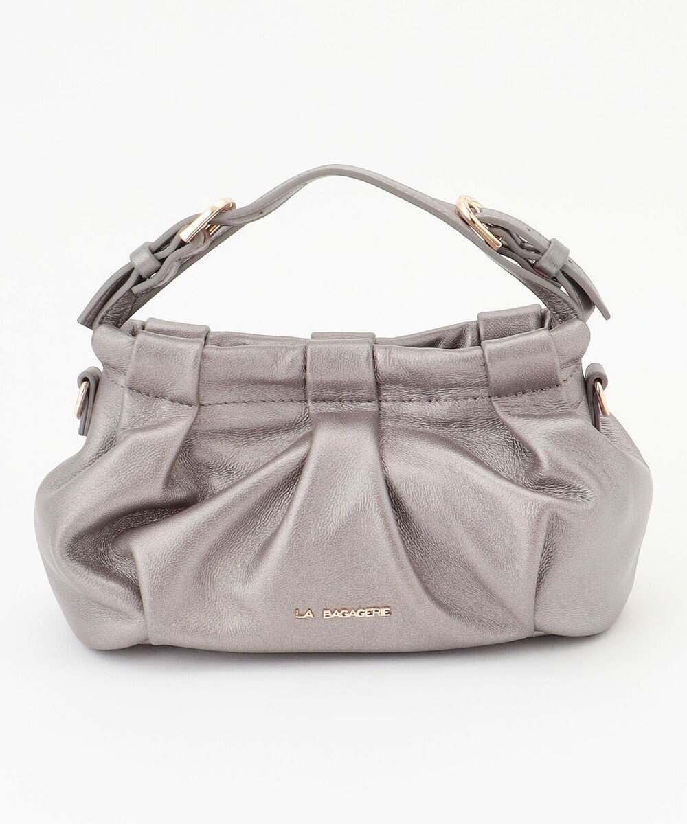 【ラ バガジェリー/LA BAGAGERIE】のシープレザー ギャザーミニマムバッグ インテリア・キッズ・メンズ・レディースファッション・服の通販 founy(ファニー) ファッション Fashion レディースファッション Fashion for Women バッグ Bags なめらか Smooth, Silky Texture ギャザー Gathered, Ruffled スマート Smart, Elegant ポケット Pocket, Pocket Detail ガンメタリック|ID: prp329100004548972 ipo3291000000033667754