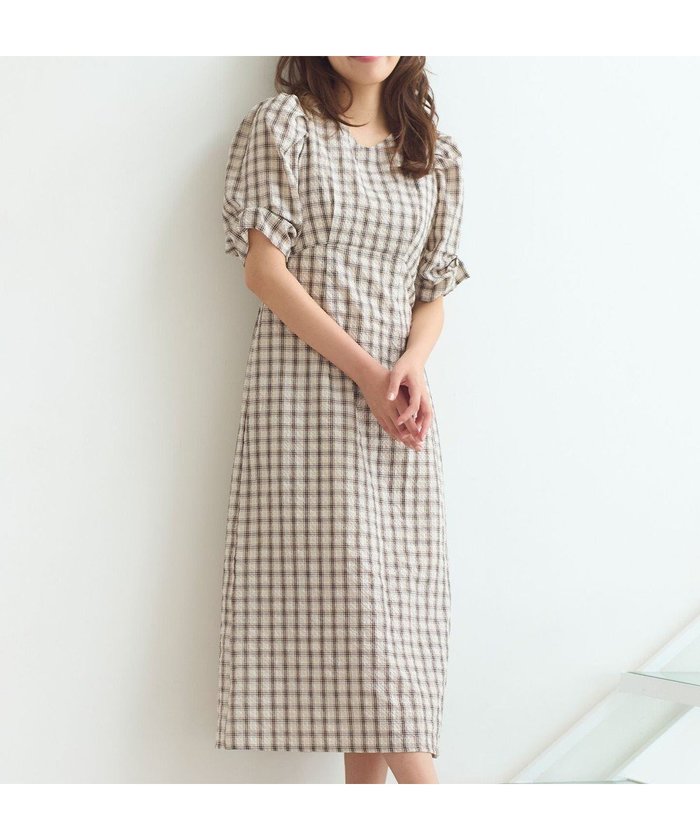 【フェルゥ/Feroux】の【洗える】サッカーチェック ワンピース インテリア・キッズ・メンズ・レディースファッション・服の通販 founy(ファニー) https://founy.com/ ファッション Fashion レディースファッション Fashion for Women ワンピース Dresses おすすめ Recommended / Our Picks ギャザー Gathered, Ruffled サッカー Seersucker, Summer Fabric スリーブ Sleeve, Long Sleeve / Short Sleeve チェック Check, Plaid, Tartan 夏 Summer 春 Spring S/S・春夏 SS, Spring/Summer, Warm Season 洗える Machine Washable |ID: prp329100004548999 ipo3291000000034464297