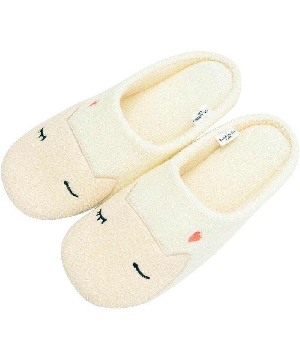 【ツモリチサト スリープ/tsumori chisato SLEEP】のツモリチサト スリッパ 綿100%パイル UEY515 /ワコール インテリア・キッズ・メンズ・レディースファッション・服の通販 founy(ファニー) 　ファッション　Fashion　レディースファッション　Ladies' Fashion Online　スリッパ　Slipper　ネコ　Cat　パジャマ　Pajamas　ホワイト|ID: prp329100004549046 ipo3291000000032565218