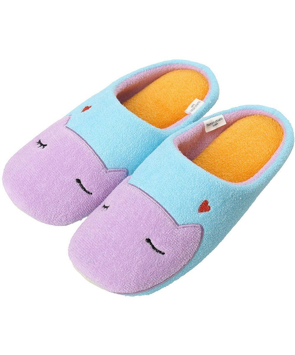 【ツモリチサト スリープ/tsumori chisato SLEEP】のツモリチサト スリッパ 綿100%パイル UEY515 /ワコール インテリア・キッズ・メンズ・レディースファッション・服の通販 founy(ファニー) ファッション Fashion レディースファッション Fashion for Women スリッパ Slippers, Room Shoes ネコ Cat, Feline Motif パジャマ Pajamas, Sleepwear ブルー|ID: prp329100004549046 ipo3291000000033646550