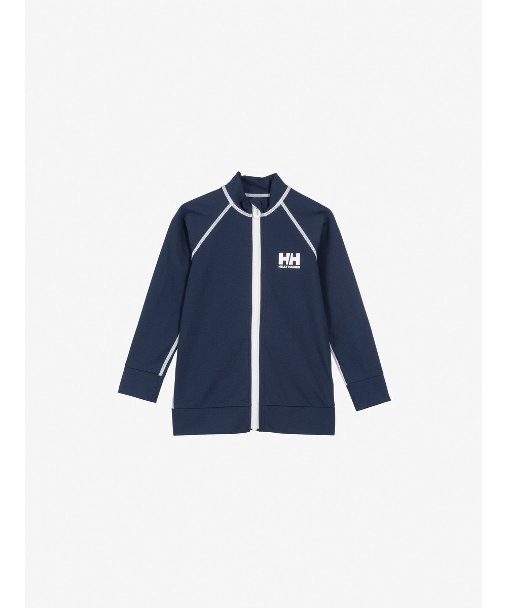 【ヘリーハンセン/HELLY HANSEN / KIDS】の【キッズ・UVカット・耐海水・耐塩素】ロングスリーブ HHフルジップラッシュガード インテリア・キッズ・メンズ・レディースファッション・服の通販 founy(ファニー) 　ファッション　Fashion　キッズファッション　KIDS　春　Spring　ジャケット　Jacket　スリーブ　Sleeve　なめらか　Smooth　パターン　Pattern　フィット　Fit　フロント　Front　水着　Swimsuit　ルーズ　Loose　ロング　Long　S/S・春夏　Ss・Spring/Summer　夏　Summer　オーシャンネイビー|ID: prp329100004549230 ipo3291000000032273235