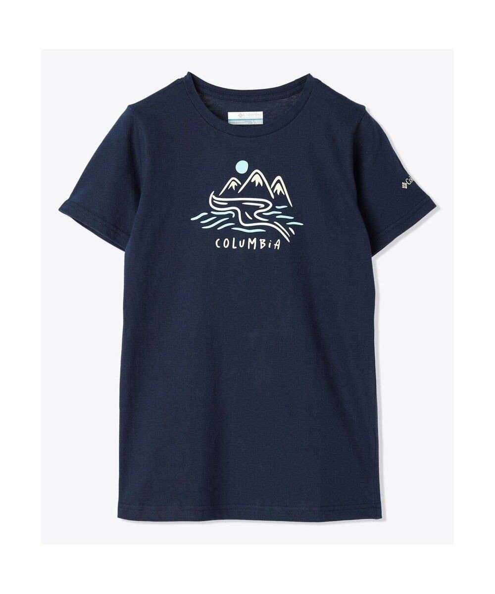 【コロンビア/Columbia / KIDS】のColumbia/ 【KIDS】ミッションレイクショートスリーブグラフィックシャツ /コロンビア インテリア・キッズ・メンズ・レディースファッション・服の通販 founy(ファニー) 　ファッション　Fashion　キッズファッション　Fashion for Kids　トップス・カットソー　Cut & Sew Tops　カットソー　Cut and Sewn Top　グラフィック　Graphic, Graphic Design　シンプル　Simple, Minimal　フィット　Fit, Slim Fit　再入荷　Restock / Back in Stock　半袖　Short Sleeve, Half Sleeve　夏　Summer　S/S・春夏　SS, Spring/Summer, Warm Season　A/W・秋冬　Autumn/Winter　Collegiate Navy、 Weaving Waterscape|ID: prp329100004549234 ipo3291000000033089351