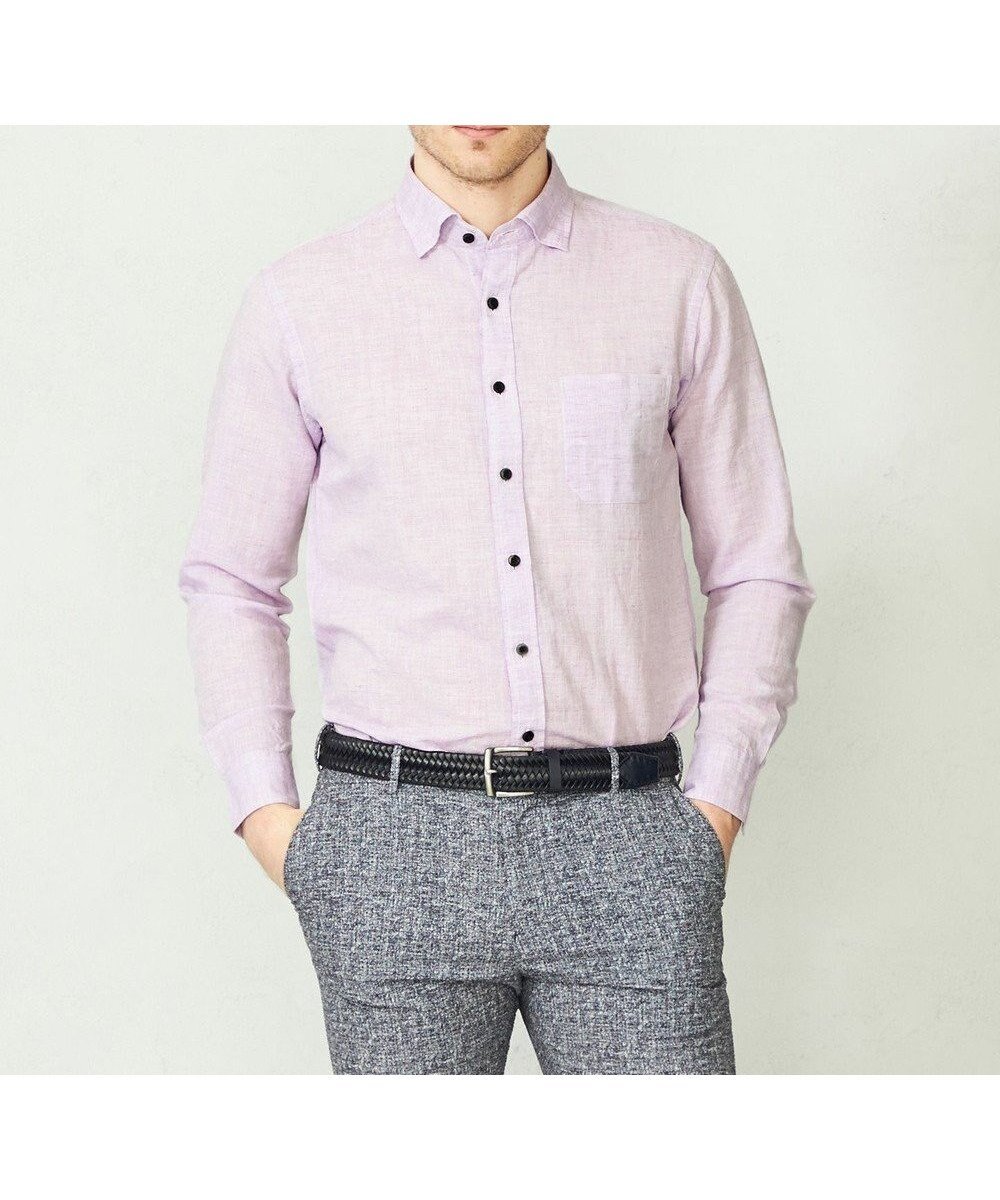 【ジョセフ アブード/JOSEPH ABBOUD / MEN】の【カラー豊富/サステイナブル】リヨセルリネンサッカーシャツ インテリア・キッズ・メンズ・レディースファッション・服の通販 founy(ファニー) 　ファッション　Fashion　メンズファッション　Fashion for Men　トップス・カットソー　Cut & Sew Tops　メンズシャツ　Shirts　インナー　Innerwear　春　Spring　カットソー　Cut and Sewn Top　サッカー　Seersucker, Summer Fabric　ジャケット　Jacket, Outerwear　ランダム　Random, Irregular　リネン　Linen, Linen Fabric　S/S・春夏　SS, Spring/Summer, Warm Season　おすすめ　Recommended / Our Picks　夏　Summer　エレガント 上品　Elegant　パープル系|ID: prp329100004549252 ipo3291000000032475968