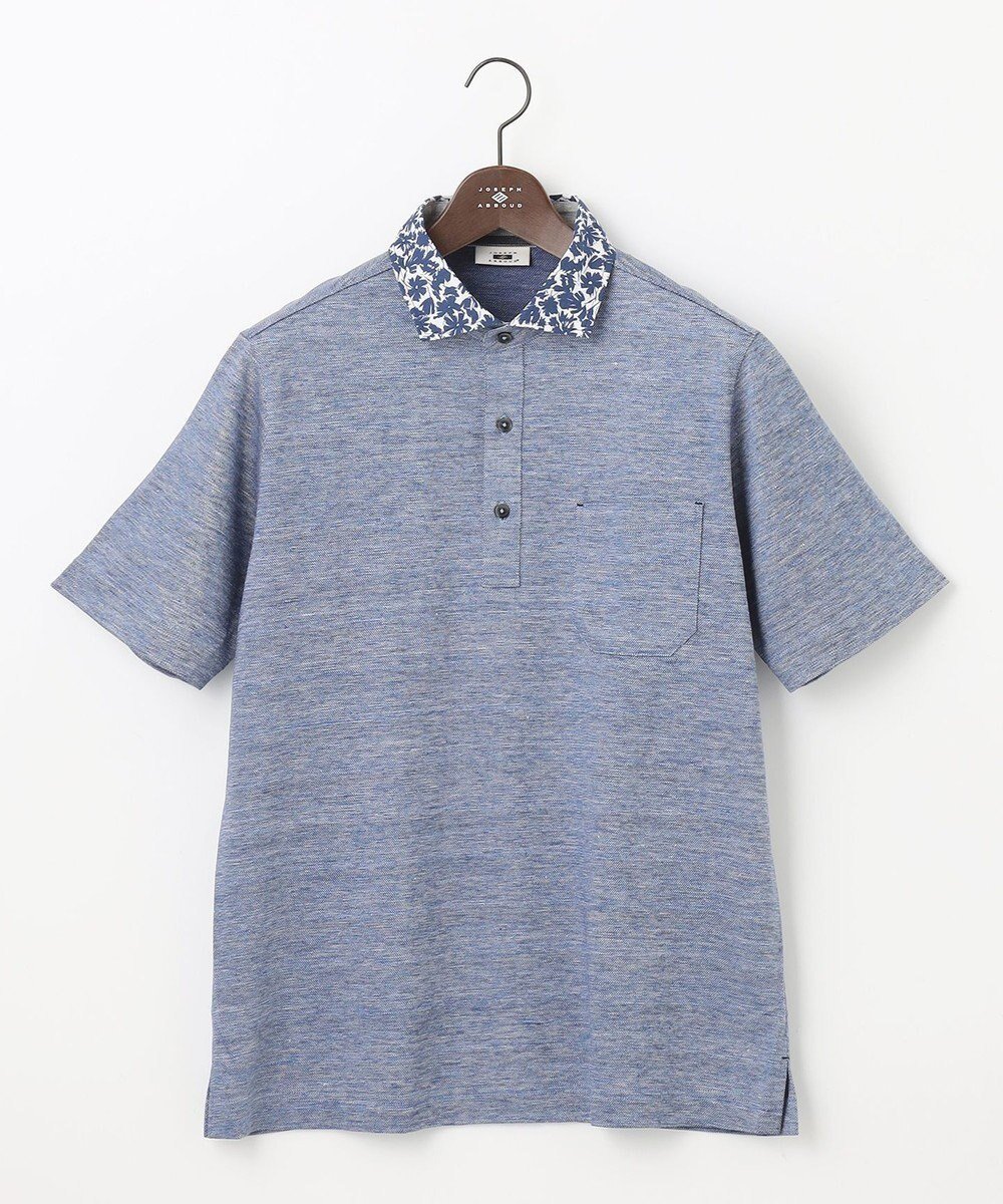 【ジョセフ アブード/JOSEPH ABBOUD / MEN】の【リネン素材/清涼感/吸水速乾】リネンハニカム 半袖 ポロシャツ インテリア・キッズ・メンズ・レディースファッション・服の通販 founy(ファニー) 　ファッション　Fashion　メンズファッション　Fashion for Men　トップス・カットソー　Cut & Sew Tops　メンズシャツ　Shirts　ポロシャツ / きれいめカジュアルスタイル　Polo Shirts　春　Spring　吸水　Absorbent, Quick-Dry　ベスト　Vest, Waistcoat　ポロシャツ　Polo Shirt, Collared Tee　半袖　Short Sleeve, Half Sleeve　メランジ　Melange, Mixed Yarn　リネン　Linen, Linen Fabric　S/S・春夏　SS, Spring/Summer, Warm Season　夏　Summer　サックスブルー系|ID: prp329100004549260 ipo3291000000034272750