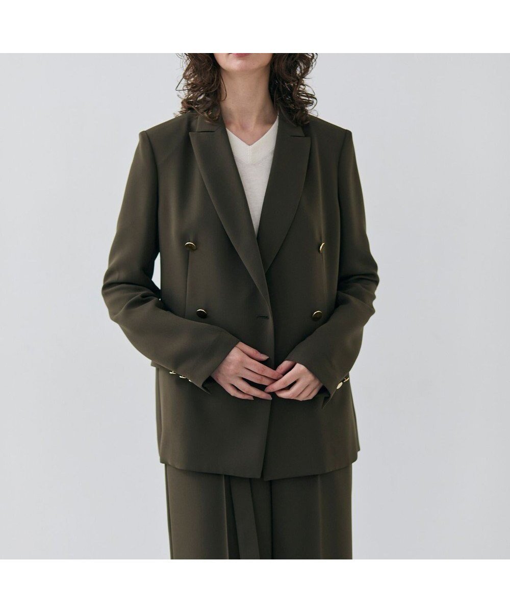 【ベイジ,/BEIGE,】の【洗える・大人百花 春号掲載】JASMINE / ゴールドボタンダブルジャケット インテリア・キッズ・メンズ・レディースファッション・服の通販 founy(ファニー) 　ファッション　Fashion　レディースファッション　WOMEN　アウター　Coat Outerwear　ジャケット　Jackets　テーラードジャケット　Tailored Jackets　カーディガン　Cardigan　ジャケット　Jacket　ジョーゼット　Georgette　ストレッチ　Stretch　セットアップ　Set Up　ダブル　Double　デニム　Denim　ロング　Long　ワイド　Wide　エレガント 上品　Elegant　夏　Summer　春　Spring　S/S・春夏　Ss・Spring/Summer　洗える　Washable　A/W・秋冬　Aw・Autumn/Winter・Fw・Fall-Winter　Khaki|ID: prp329100004549270 ipo3291000000032151852