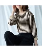 【エニー/ANY】の【洗濯機可】リブポイントテールTシャツ ベージュ×ブラック|ID: prp329100004549275 ipo3291000000034270601