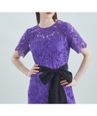 【グレース コンチネンタル/GRACE CONTINENTAL】のタフタベルト付レースドレス パープル|ID: prp329100004549293 ipo3291000000033499092