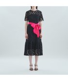 【グレース コンチネンタル/GRACE CONTINENTAL】のタフタベルト付レースドレス ブラック|ID: prp329100004549293 ipo3291000000033499093