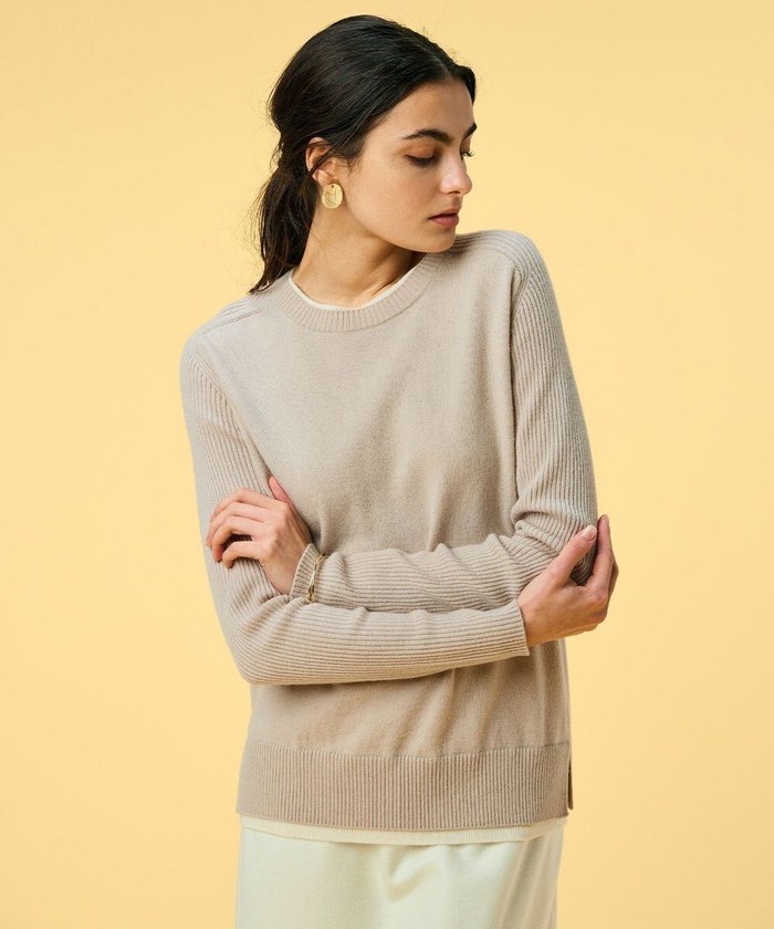 【ベイジ,/BEIGE,】の【洗える】POMPE / ウールカシミヤ配色リブクルーネック インテリア・キッズ・メンズ・レディースファッション・服の通販 founy(ファニー) https://founy.com/ ファッション Fashion レディースファッション Fashion for Women トップス・カットソー Cut & Sew Tops ニット Knit Tops & Sweaters シンプル Simple, Minimal ジャケット Jacket, Outerwear セーター Sweater, Knitwear タイトスカート Pencil Skirt, Tight Skirt ボトム Bottoms, Lower Wear ワイド Wide, Wide Fit エレガント 上品 Elegant 洗える Machine Washable A/W・秋冬 Autumn/Winter |ID: prp329100004549303 ipo3291000000033577486
