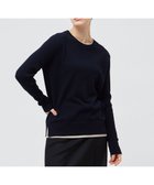 【ベイジ,/BEIGE,】の【洗える】POMPE / ウールカシミヤ配色リブクルーネック Navy×Taupe|ID: prp329100004549303 ipo3291000000033577490