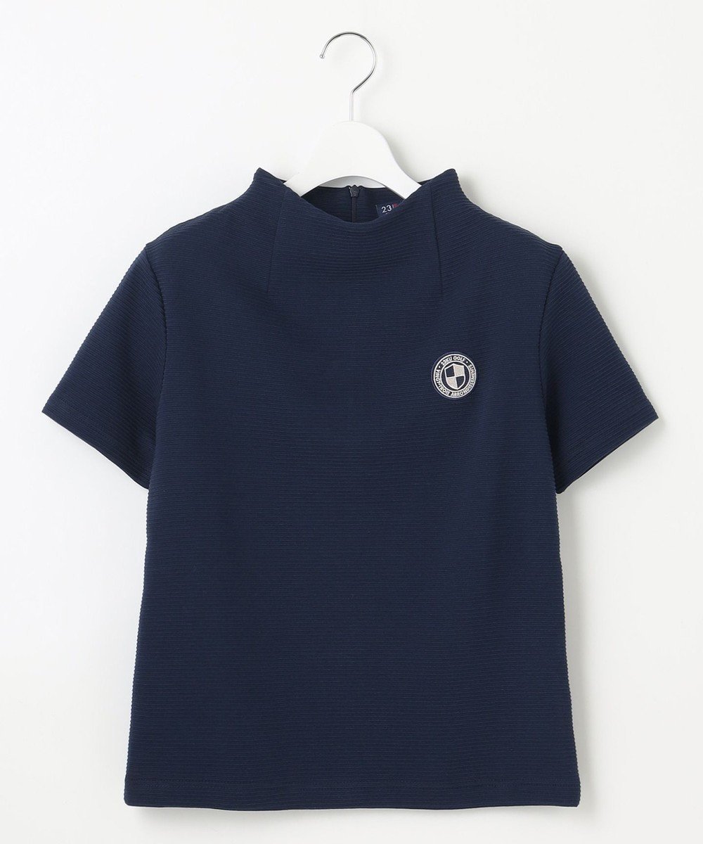 【23区 ゴルフ/NIJYUSANKU GOLF】の【WOMEN】【UVケア】ボトルネックシャツ インテリア・キッズ・メンズ・レディースファッション・服の通販 founy(ファニー) 　ファッション　Fashion　レディースファッション　Ladies' Fashion Online　トップス・カットソー　Tops/Tshirt　シャツ/ブラウス　Shirts/Blouses　ロング / Tシャツ　T-Shirts　カットソー　Cut and Sewn　カットソー　Cut And Sew　ゴルフ　Golf　シンプル　Simple　ストレッチ　Stretch　ボトルネック　Bottleneck　再入荷　Restock/Back In Stock/Re Arrival　半袖　Short Sleeve　A/W・秋冬　Aw・Autumn/Winter・Fw・Fall-Winter　ネイビー系|ID: prp329100004549379 ipo3291000000032677458