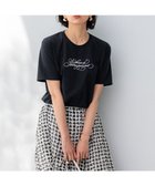 【23区/NIJYUSANKU】の【井波麻里衣さんコラボ】カリグラフィー 刺繍 Tシャツ ブラック×フロスト|ID: prp329100004549397 ipo3291000000032653990