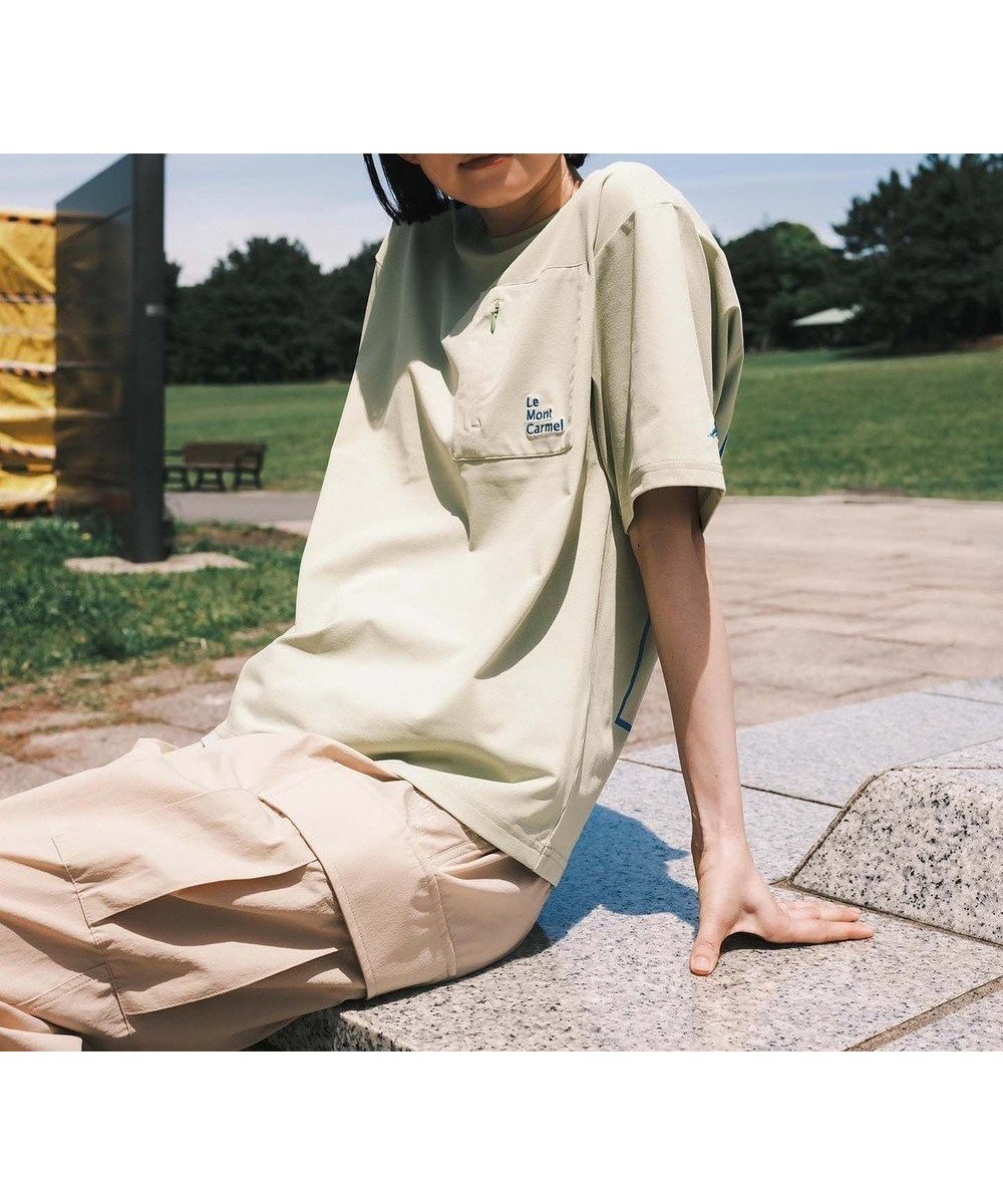 【シェアパーク/SHARE PARK】の【UVカット・吸水速乾・ストレッチ・軽量 】バックプリントポケットTシャツ(S・Mサイズ) インテリア・キッズ・メンズ・レディースファッション・服の通販 founy(ファニー) 　ファッション　Fashion　レディースファッション　Ladies' Fashion Online　トップス・カットソー　Tops/Tshirt　シャツ/ブラウス　Shirts/Blouses　ロング / Tシャツ　T-Shirts　カットソー　Cut and Sewn　春　Spring　カットソー　Cut And Sew　吸水　Water Absorption　軽量　Lightweight　ストレッチ　Stretch　フランス　France　プリント　Print　ポケット　Pocket　リラックス　Relax　ワーク　Work　S/S・春夏　Ss・Spring/Summer　再入荷　Restock/Back In Stock/Re Arrival　夏　Summer　黄緑系|ID: prp329100004549410 ipo3291000000032660988