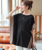 【ティアクラッセ/Tiaclasse】の【洗える】配色カットソードルマントップス ブラック|ID: prp329100004549419 ipo3291000000032552697