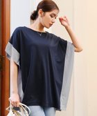 【ティアクラッセ/Tiaclasse】の【洗える】配色カットソードルマントップス ネイビー|ID: prp329100004549419 ipo3291000000032552701
