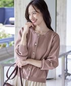 【ティアクラッセ/Tiaclasse】の【洗える】中空糸ビジューボタンカーディガン ピンク|ID: prp329100004549420 ipo3291000000035648183