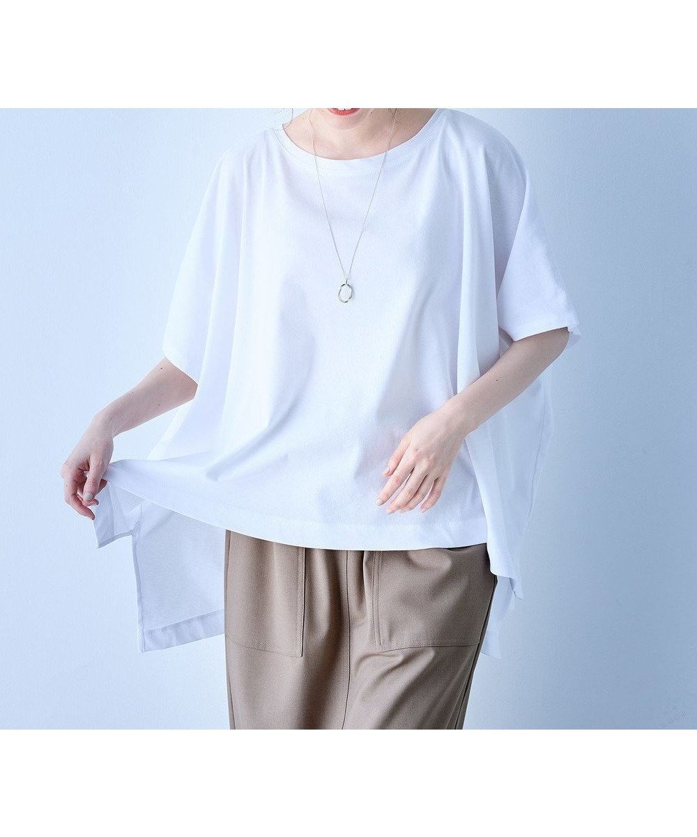 【エニィファム/any FAM】の【洗濯機可】ハイツイストコットンポンチョ風Tシャツ インテリア・キッズ・メンズ・レディースファッション・服の通販 founy(ファニー) 　ファッション　Fashion　レディースファッション　Ladies' Fashion Online　アウター　Coat Outerwear　ポンチョ　Ponchos　トップス・カットソー　Tops/Tshirt　シャツ/ブラウス　Shirts/Blouses　ロング / Tシャツ　T-Shirts　カットソー　Cut and Sewn　おすすめ　Recommend　カットソー　Cut And Sew　スリット　Slit　バランス　Balance　ポンチョ　Poncho　ワイド　Wide　夏　Summer　春　Spring　S/S・春夏　Ss・Spring/Summer　オフ|ID: prp329100004549438 ipo3291000000032639897