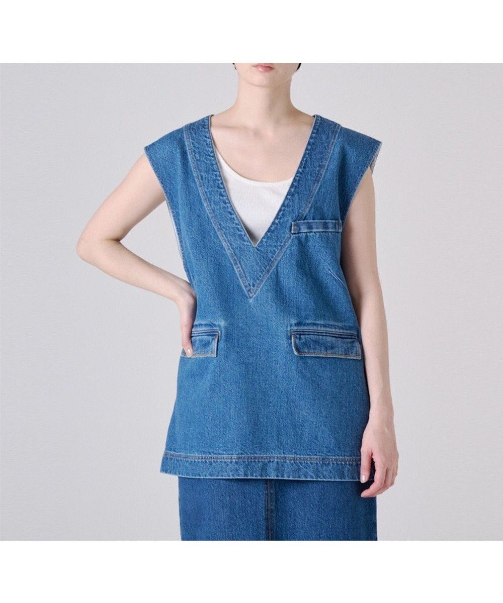 【リポトレンタアンニ/Ripo trenta anni】の【洗える/個性的】DENIM V-NECK ベスト 人気、トレンドファッション・服の通販 founy(ファニー) 　ファッション　Fashion　レディースファッション　Ladies' Fashion Online　アウター　Coat Outerwear　トップス・カットソー　Tops/Tshirt　ベスト/ジレ　Gilets/Vests　Vネック　V-Neck　春　Spring　洗える　Washable　カットソー　Cut And Sew　タンク　Tank　デニム　Denim　バランス　Balance　ベスト　Vest　S/S・春夏　Ss・Spring/Summer　夏　Summer　 other-1|ID: prp329100004549477 ipo3291000000032582980