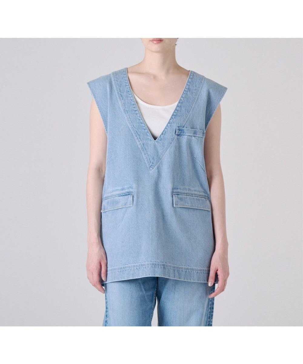 【リポトレンタアンニ/Ripo trenta anni】の【洗える/個性的】DENIM V-NECK ベスト インテリア・キッズ・メンズ・レディースファッション・服の通販 founy(ファニー) 　ファッション　Fashion　レディースファッション　Ladies' Fashion Online　アウター　Coat Outerwear　トップス・カットソー　Tops/Tshirt　ベスト/ジレ　Gilets/Vests　Vネック　V-Neck　春　Spring　洗える　Washable　カットソー　Cut And Sew　タンク　Tank　デニム　Denim　バランス　Balance　ベスト　Vest　S/S・春夏　Ss・Spring/Summer　夏　Summer　BLUE|ID: prp329100004549477 ipo3291000000032582983