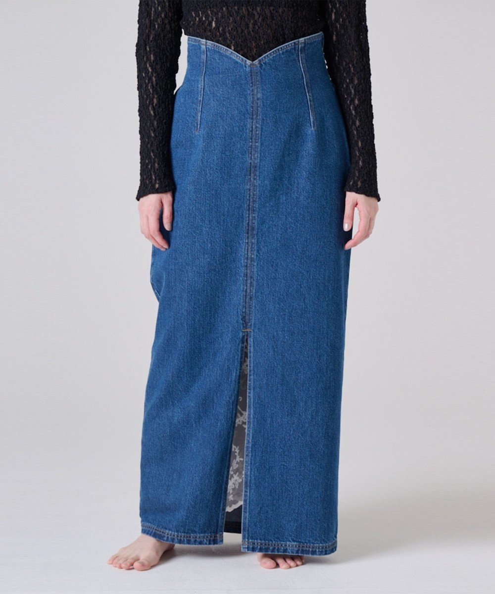 【リポトレンタアンニ/Ripo trenta anni】の【洗える/フェミニン】DENIM PENCIL スカート インテリア・キッズ・メンズ・レディースファッション・服の通販 founy(ファニー) 　ファッション　Fashion　レディースファッション　Ladies' Fashion Online　スカート　Skirt　デニムスカート　Denim Skirts　春　Spring　洗える　Washable　スリット　Slit　ダブル　Double　デニム　Denim　フィット　Fit　フェミニン　Feminine　フロント　Front　ペチコート　Petticoat　レース　Race　S/S・春夏　Ss・Spring/Summer　夏　Summer　INDIGO|ID: prp329100004549480 ipo3291000000032582997