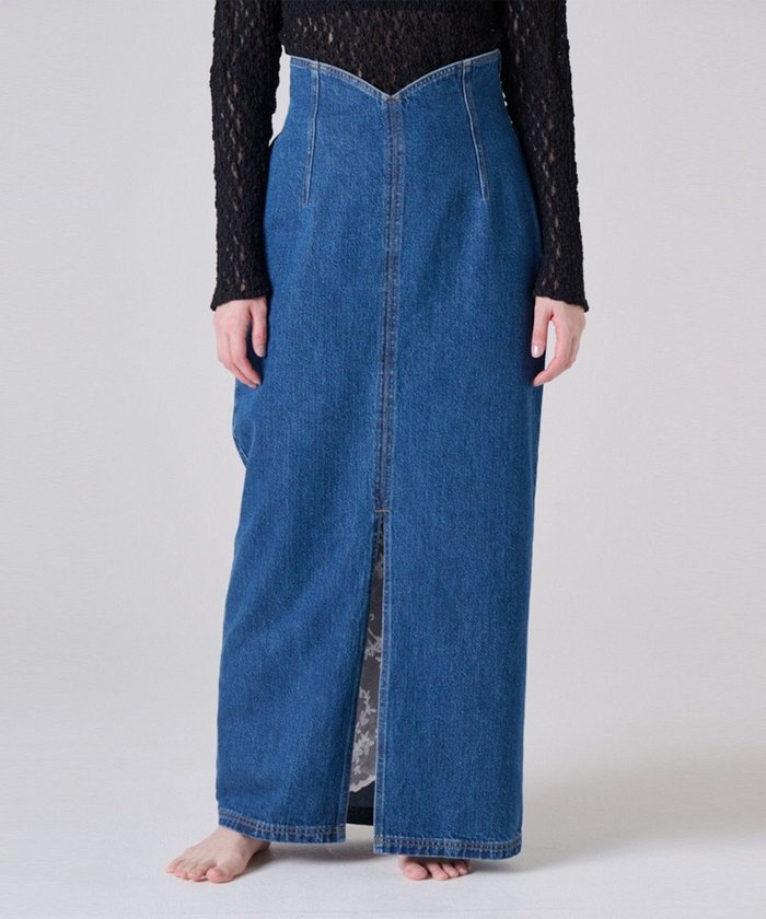 【リポトレンタアンニ/Ripo trenta anni】の【洗える/フェミニン】DENIM PENCIL スカート インテリア・キッズ・メンズ・レディースファッション・服の通販 founy(ファニー) https://founy.com/ ファッション Fashion レディースファッション Fashion for Women スカート Skirts デニムスカート・カジュアルスカート Denim Skirts 春 Spring 洗える Machine Washable スリット Slit, Slit Detail ダブル Double, Double-Breasted デニム Denim, Jeans Material フィット Fit, Slim Fit フェミニン Feminine, Girly フロント Front, Front Design ペチコート Petticoat, Underskirt レース Lace, Lace Fabric S/S・春夏 SS, Spring/Summer, Warm Season 夏 Summer |ID: prp329100004549480 ipo3291000000032729112