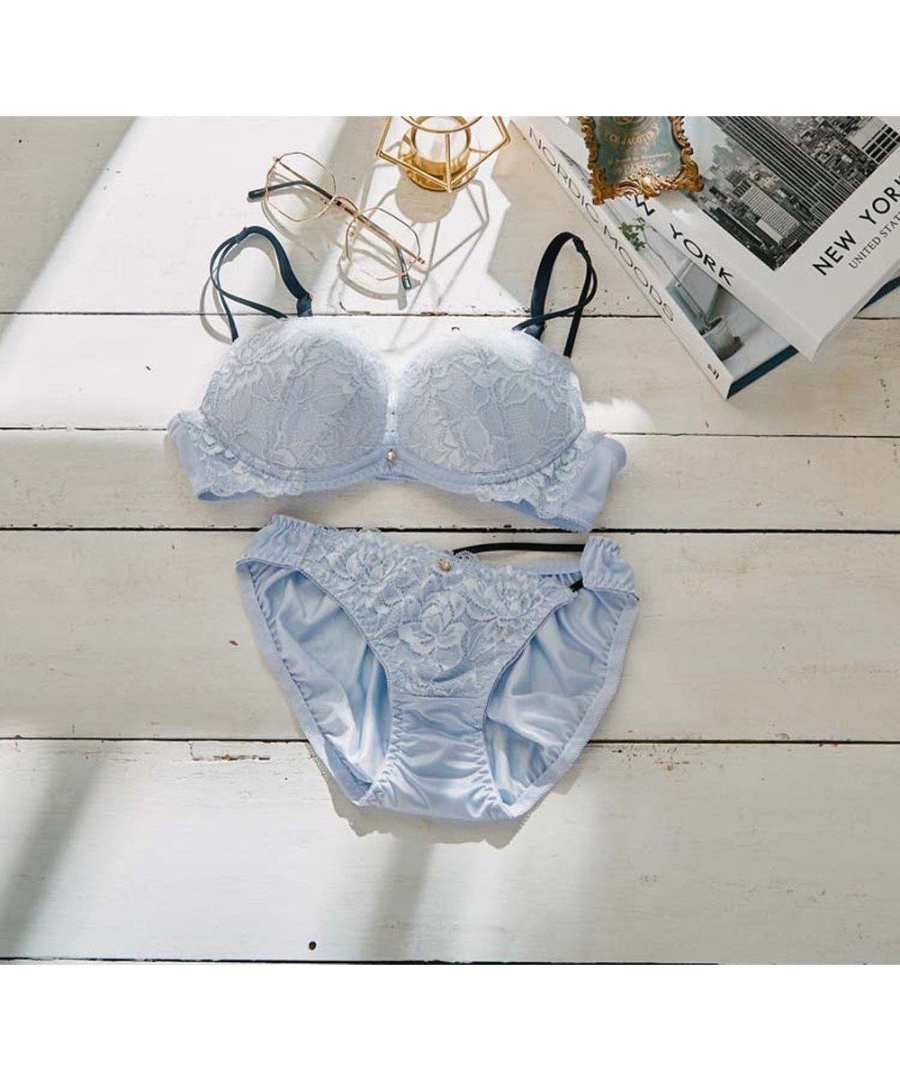 【三愛水着楽園/San-ai Resort】の【northerly bra フィットシリーズ 谷間メイク】 Wストラップ ブラジャー&ショーツSet B～Fカップ インテリア・キッズ・メンズ・レディースファッション・服の通販 founy(ファニー) 　ファッション　Fashion　レディースファッション　Fashion for Women　アンダー　Underwear Essentials　ショーツ　Shorts, Short Pants　フィット　Fit, Slim Fit　ブラジャー　Bra, Lingerie　ポケット　Pocket, Pocket Detail　ラップ　Wrap, Wrap Design　ワイヤー　Wire, Wired Bra　ブルー|ID: prp329100004549485 ipo3291000000032729144