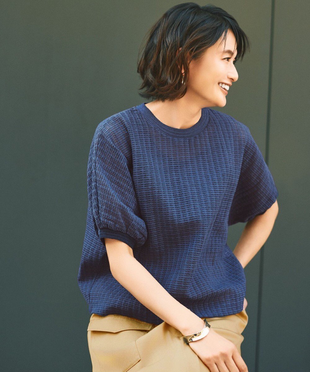 【自由区/JIYU-KU】の【カタログ掲載・洗える】チェックジャカード カットソー 人気、トレンドファッション・服の通販 founy(ファニー) 　ファッション　Fashion　レディースファッション　Fashion for Women　トップス・カットソー　Cut & Sew Tops　シャツ・ブラウス・オフィスカジュアル　Elegant Blouses & Button-Ups　ロングTシャツ・Tシャツ　Longline T-Shirts & Tees　カットソー・ベーシックTシャツ　Cut-and-Sewn Tops / Stretch Tees & Basics　カットソー　Cut and Sewn Top　シンプル　Simple, Minimal　ジャカード／ジャガード　Jacquard, Woven Pattern　チェック　Check, Plaid, Tartan　フィット　Fit, Slim Fit　メッシュ　Mesh, Net Fabric　ラッセル　Raschel, Raschel Lace　リラックス　Relax, Relaxed Fit　夏　Summer　春　Spring　S/S・春夏　SS, Spring/Summer, Warm Season　洗える　Machine Washable　 other-1|ID: prp329100004549486 ipo3291000000032284571