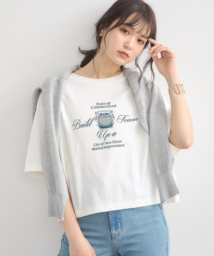 【アースミュージックアンドエコロジー/earth music&ecology】のCollegeショートT インテリア・キッズ・メンズ・レディースファッション・服の通販 founy(ファニー) https://founy.com/ ファッション Fashion レディースファッション Fashion for Women トップス・カットソー Cut & Sew Tops シャツ・ブラウス・オフィスカジュアル Elegant Blouses & Button-Ups ロングTシャツ・Tシャツ Longline T-Shirts & Tees カットソー・ベーシックTシャツ Cut-and-Sewn Tops / Stretch Tees & Basics 春 Spring 洗える Machine Washable カットソー Cut and Sewn Top クール Cool, Chic ショート Short, Short Length フロント Front, Front Design プリント Print, Printed Pattern ポケット Pocket, Pocket Detail モチーフ Motif, Design Theme S/S・春夏 SS, Spring/Summer, Warm Season おすすめ Recommended / Our Picks 夏 Summer エレガント 上品 Elegant |ID: prp329100004549508 ipo3291000000032729201