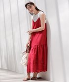 【エニィ スィス/any SiS】の【洗える】カットワークエンブロイダリー ワンピース レッド|ID: prp329100004549542 ipo3291000000034295433