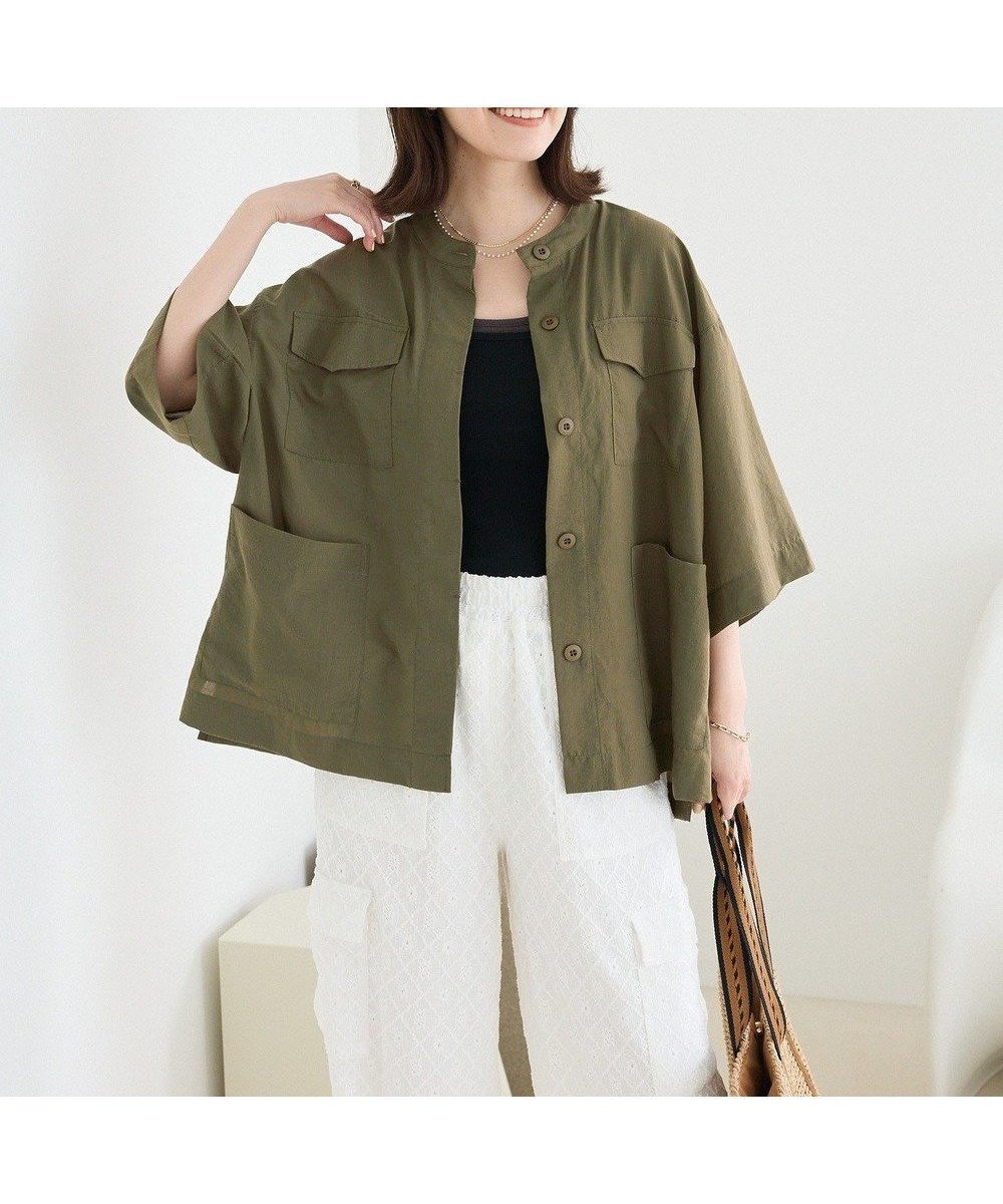 【グリーンパークス/Green Parks】のミリタリーシャツジャケット インテリア・キッズ・メンズ・レディースファッション・服の通販 founy(ファニー) 　ファッション　Fashion　レディースファッション　Fashion for Women　アウター　Coat / Outerwear Collection　コート・ロングコート・ピーコート　Long Coats, Peacoats & More　レディースジャケット・軽アウター　Jackets　モッズコート・ミリタリー風アウター　Mods & Field Coats　おすすめ　Recommended / Our Picks　ジャケット　Jacket, Outerwear　ポケット　Pocket, Pocket Detail　ミリタリー　Military, Army Style　モッズコート　Mods Coat, Military Parka　今季　This Season, Current Season　夏　Summer　春　Spring　S/S・春夏　SS, Spring/Summer, Warm Season　Khaki|ID: prp329100004549600 ipo3291000000032728711