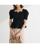 【グリーンパークス/Green Parks】の・swing by ハートネックペプラムニット Black|ID: prp329100004549614 ipo3291000000032153769