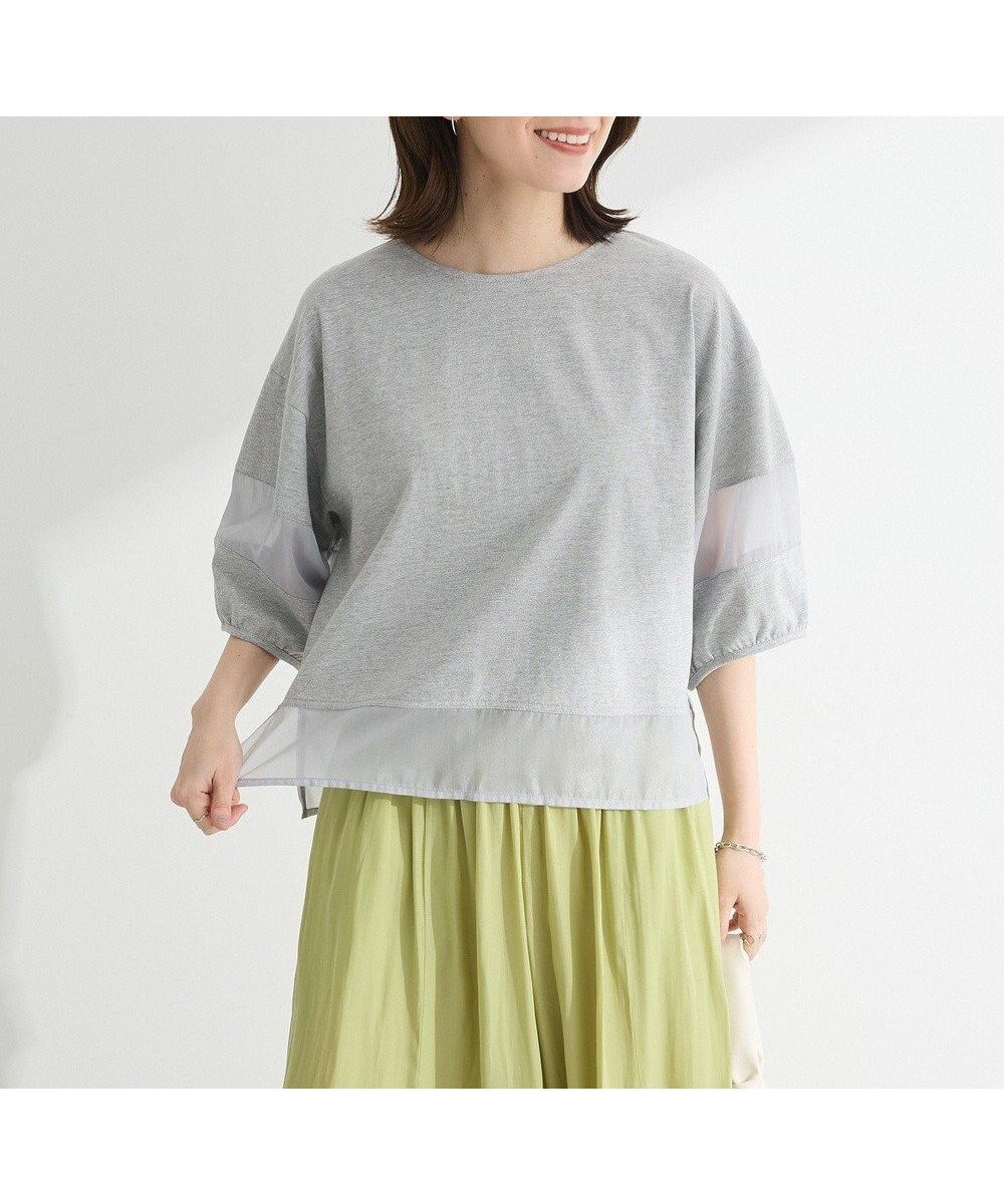【グリーンパークス/Green Parks】の・ELENCARE DUE シアーキリカエプルオーバー インテリア・キッズ・メンズ・レディースファッション・服の通販 founy(ファニー) 　ファッション　Fashion　レディースファッション　Fashion for Women　トップス・カットソー　Cut & Sew Tops　シャツ・ブラウス・オフィスカジュアル　Elegant Blouses & Button-Ups　ロングTシャツ・Tシャツ　Longline T-Shirts & Tees　カジュアルプルオーバー・ニットトップス　Pullovers & Knit Tops / Casual Pullovers　カットソー・ベーシックTシャツ　Cut-and-Sewn Tops / Stretch Tees & Basics　おすすめ　Recommended / Our Picks　カットソー　Cut and Sewn Top　シアー　Sheer, See-Through　フェミニン　Feminine, Girly　フォルム　Silhouette, Form　ベーシック　Basic, Essential　ボトム　Bottoms, Lower Wear　ポケット　Pocket, Pocket Detail　リラックス　Relax, Relaxed Fit　夏　Summer　春　Spring　S/S・春夏　SS, Spring/Summer, Warm Season　Gray|ID: prp329100004549623 ipo3291000000032153806