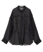 【グリーンパークス/Green Parks】の・ELENCARE DUE テープ刺繍シアーシャツ Black|ID: prp329100004549634 ipo3291000000032153869